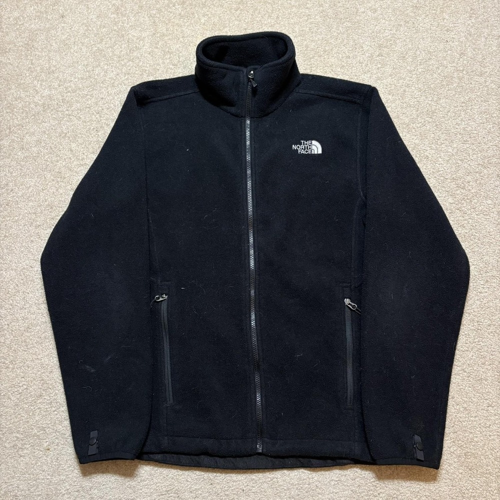 The North Face Fleece Jacket Mens Medium Black Full Zip Polartec Classic Casual